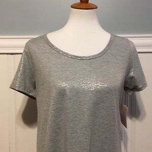 Lularoe Classic Tee with shimmer silver color